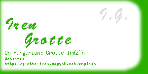 iren grotte business card